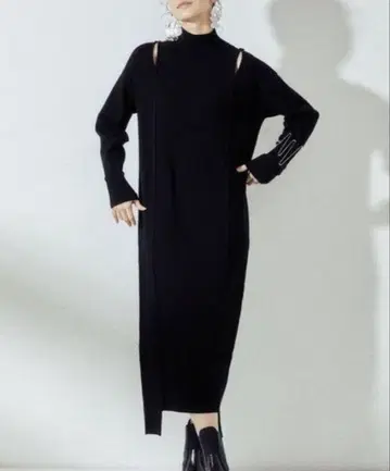 숄더 오픈 니트 원피스 그레이 38 사이즈
