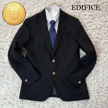 새상품급 EDIFICE 테일러드 자켓 골드 버튼 블랙 40 일본제