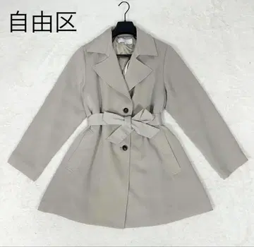 새상품급! 자유구 트로 트렌치 미들 기장 코트 베이지 벨트 현행