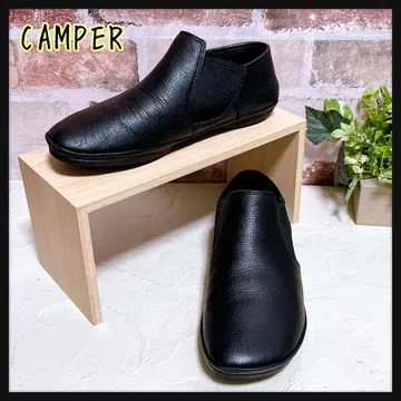 [CAMPER 캠퍼] 가죽 신발 사이드 고어 슬립온 블랙 컨디션 최상