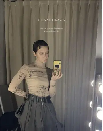 YUUNAICHIKAWA Tattoo print High-neck to