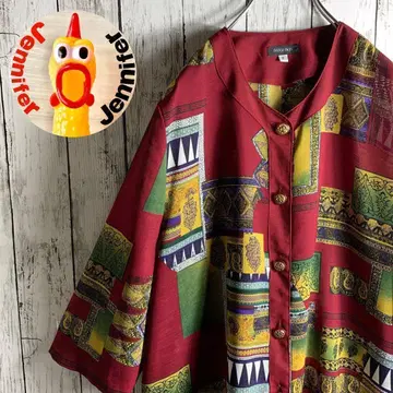 [빈티지] 레트로 구제 의류 90's 여성용 시어 셔츠 린넨계 1점물
