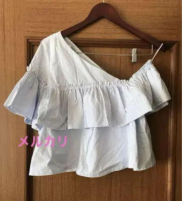 ZARA 언밸런스 상의 원숄더 블라우스 자라 새상품 블루