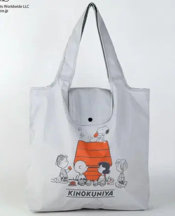 미사용 새상품 [ PEANUTS x 기노쿠니야 ] 스누피 쇼핑백 그레이
