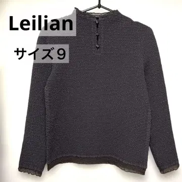 Leilian 레리안 상의 티셔츠 긴팔 뽀글뽀글 원단 브라운