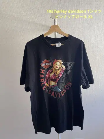 레어 10s harley davidson 티셔츠 핀업걸 XL