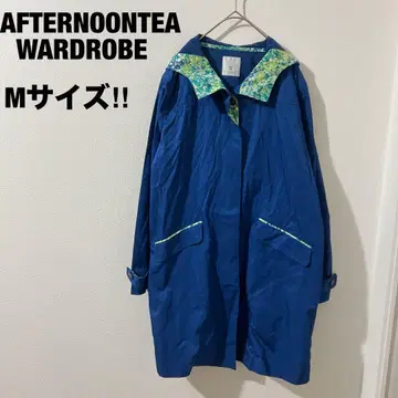 애프터눈티리빙 새상품급 스텐카라 코트 블루 M