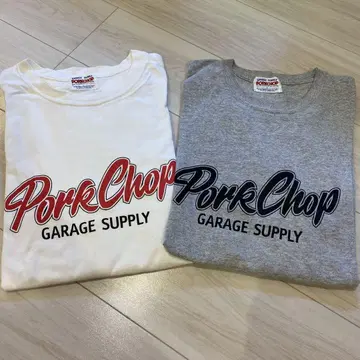 PorkChop GARAGE SUPPLY 티셔츠 2색 세트 L사이즈