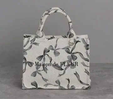 Maison de FLEUR 리본 무늬 고블랑 스퀘어 토트 S 사이즈