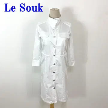 Le Souk 루수크 7부 소매 셔츠 원피스 화이트 코튼 36 C4017