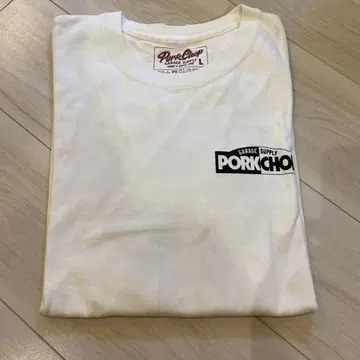 PorkChop Garage Supply 티셔츠 L 사이즈 화이트