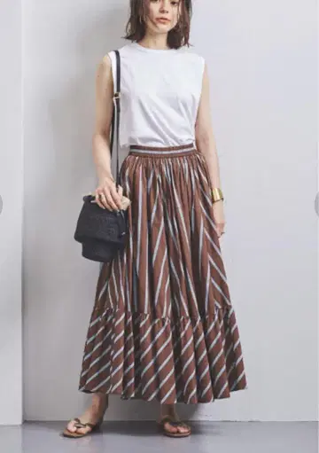 UNITED ARROWS 스트라이프 캉캉 스커트