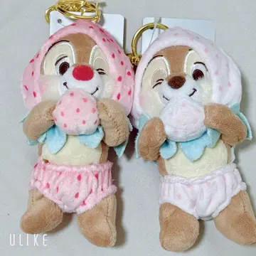 칩과 데일 딸기 스트로베리 디즈니 스토어 봉제 인형 키체인