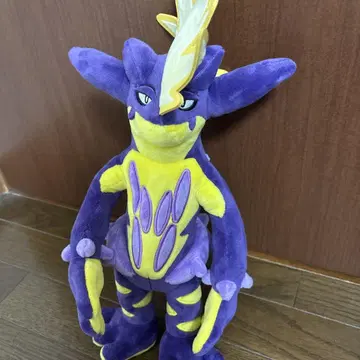 캐릭터 봉제 인형 보라색과 옐로우 컬러 약 30cm 스트린더