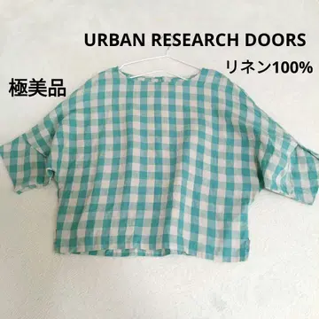 [컨디션 최상] URBAN RESEARCH DOORS 린넨 체크 블라우스