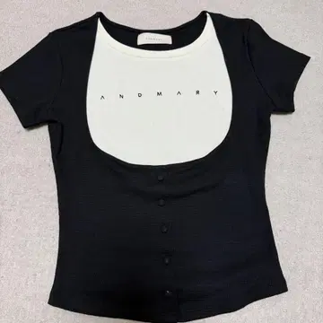ANDMARY mary logo tops black