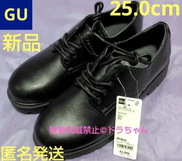 익명 배송 새상품 GU 청키 밑창 플레인 토 슈즈 25.0cm