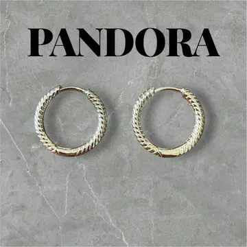 PANDORA 트위스트 디자인 후프 귀걸이