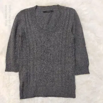 Calvin Klein Jeans 그레이 5부 소매 니트 M