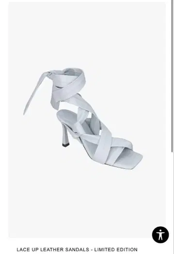 ZARA 레이스업 가죽 샌들