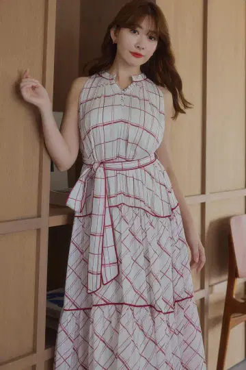 herlipto Anduze Belted Check Dress M