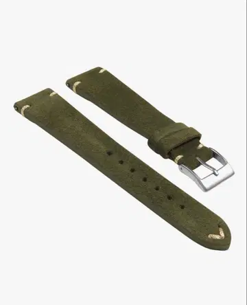 StrapsCo 스웨이드 시계 밴드 벨트 20mm 그린