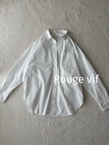 Rouge vif 코튼 턱 셔츠 고급 업무복 성인용 연중 화이트 셔츠