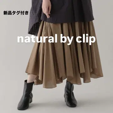 [ 택 포함 새상품 ] natural by clip 셔링 플레어 스커트