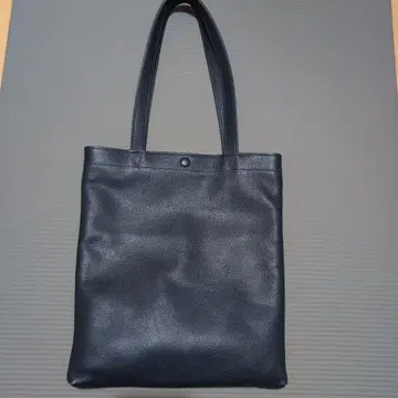 천연 가죽 MURA 토트백 네이비