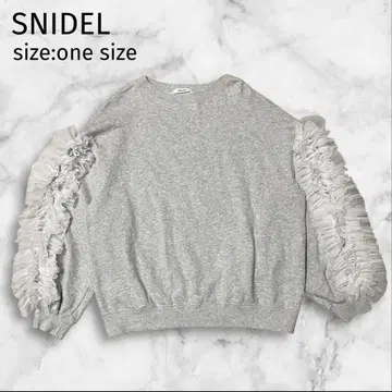 SNIDEL 그레이 맨투맨 상의 풀오버 프릴 24SS