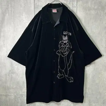 레어 LOT29 루니 툰 벨로아 셔츠 큐빅 블랙