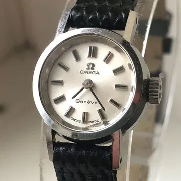 OMEGA Geneve 수동 시계 실버/블랙 작동 빈티지