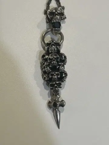 스컬 목걸이 실버 925 체인 포함