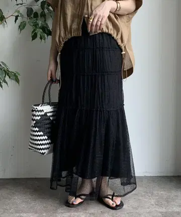 새상품 이번 시즌 신상 완판템 DOUDOU 레이스 셔링 캉캉 스커트