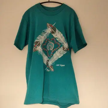 터콰이즈색 티셔츠 Las Vegas 1991년 제작