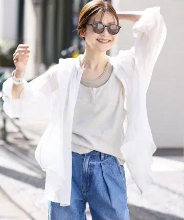 SLOBE IENA 라미 스키퍼 셔츠 화이트