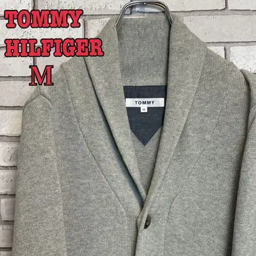 TOMMY 와펜 원포인트 가디건 그레이 M 여성 빈티지