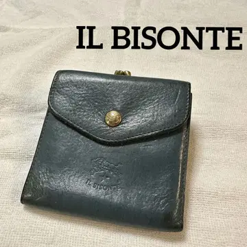 [한정 컬러] IL BISONTE 일비종떼 블루 접이식 지갑 올 가죽