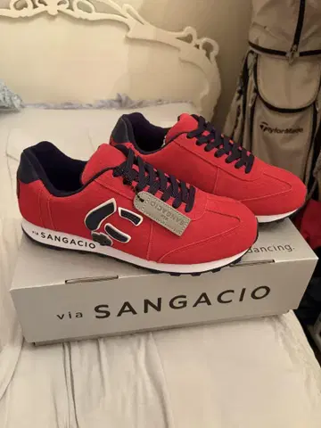 SANGACIO 스니커즈 레드/네이비 7.5 미사용 새상품