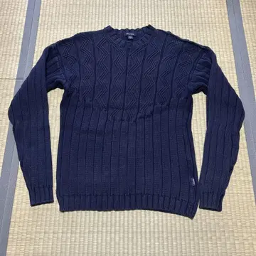 NAUTICA 케이블 니트 스웨터 cotton100% 네이비 M