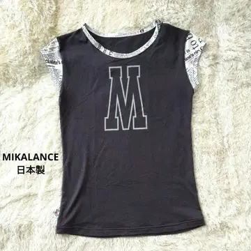 MIKALANCE MIKANO 미카란세 블랙 로고 티셔츠 일본제