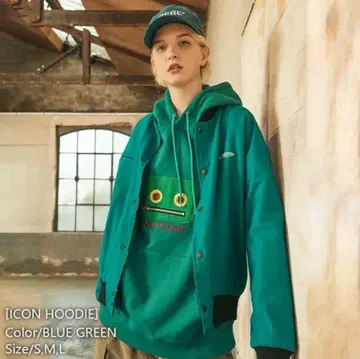 LIBERE 리베레 ICON HOODIE 아이콘 후디 그린