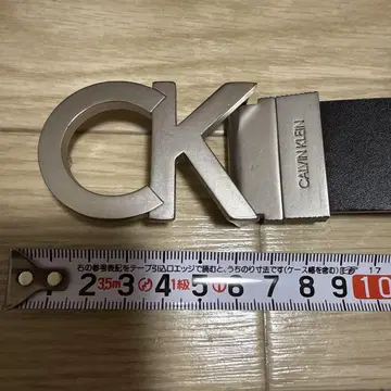 Calvin Klein 블랙 가죽 벨트 버클 로고