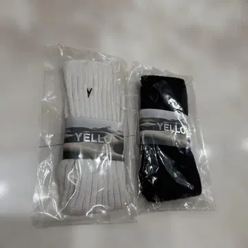 YELLO 화이트/블랙 삭스 2족 세트