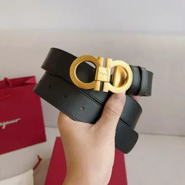 새상품 페라가모 Ferragamo 가죽 벨트 골드 버클 남녀 공용