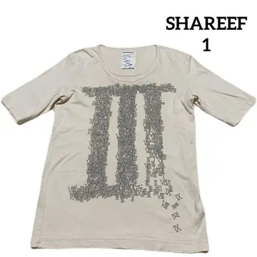 SHAREEF 로마 숫자 프린트 티셔츠 베이지 1*QH