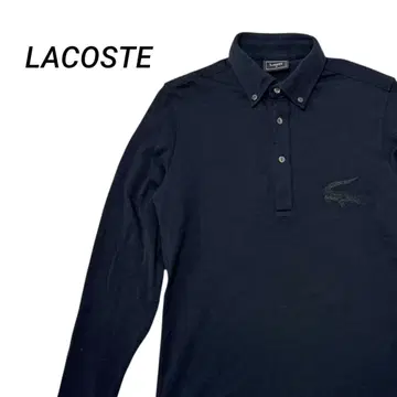 LACOSTE 긴팔 피케 셔츠 네이비 버튼 다운 남성용 2 일본제