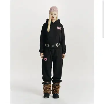 9090 girl 셋업 Black Pink 상의 L 하의 M