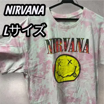 닐바나 NIRVANA 티셔츠 L 사이즈 밴드 티 컬러풀 핑크