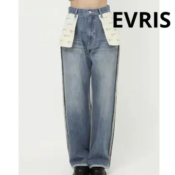 EVRIS 리버스 와이드 데님 팬츠